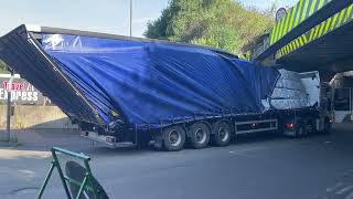 Lorry Hits Railway Bridge in StokeonTrent another bridge strike filmed by Bomark Studios [upl. by Aaronson]