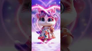 Cute Cat Dance shorts ytshorts cat ai dance animation real🧡🩷💜 [upl. by Iva705]