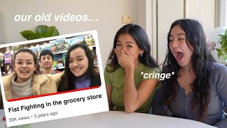 TRY NOT TO CRINGE CHALLENGE reacting to our OLD VIDEOS  celebrating 300k SUBS [upl. by Revkah]