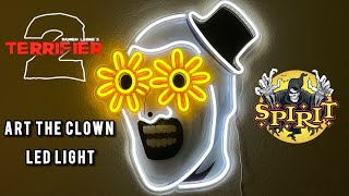 Spirit Halloween Terrifier Art the Clown Neon LED LightUp Sign Review [upl. by Freberg]