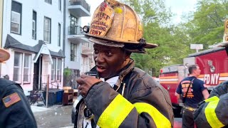 FDNY Brooklyn 5th Alarm Box 0835 Heavy Fire Throughout a Supermarket Extension Multiple Buildings [upl. by Osborne970]