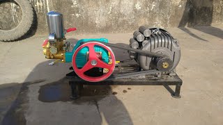 Agricultural HTP Sprayer Set Electric HTP Pump Set Three Piston Pressure Spray Triplex Compressor [upl. by Ayat]