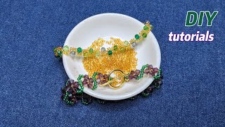 Flower bracelet with miyuki beads Easy friendship bracelet tutorial DIY Spring bracelets [upl. by Colligan]