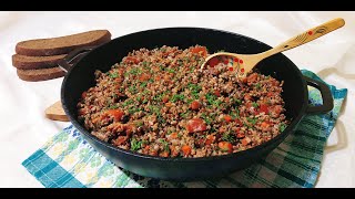 Быстрый вкусный ужин Сочная гречка с фаршем и овощами [upl. by Ayrotal]