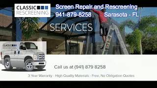 Screen Repair and Rescreening  Sarasota  Privacy Screen  Pet Screen [upl. by Magdala]