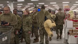 Air Force basic trainees go on holiday shopping spree [upl. by Sorodoeht]