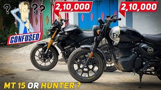 Yamaha MT15 VS Royal Enfield Hunter 350 Full Comparison 🔥🔥 [upl. by Namyw737]