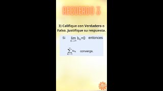 Ejercicio semanal condición necesaria para convergencia de series numércias [upl. by Oek]