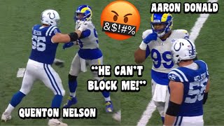 Aaron Donald ‘BULLIED’ Quenton Nelson 😳👀 OL vs DL Rams Vs Colts 2023 NFL Week 4 highlights [upl. by Akinal]