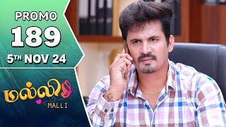 Malli Serial  Episode 189 Promo  5th Nov 24  Nikitha  Vijay  Saregama TV Shows Tamil [upl. by Lonny]