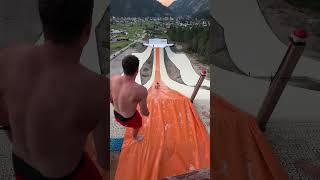 We turned a Ski Jump ramp into a Huge Slip’N’Slide [upl. by Nida]