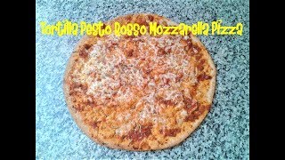 Tortilla Pesto Rosso Mozzarella Pizza Recipe [upl. by Thorbert]