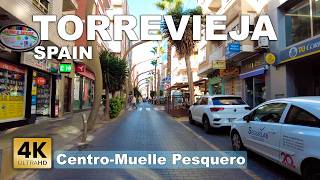 Torrevieja Center  Muelle Pesquero Area part 1  Costa Blanca  Walking tour 2024 4k 60fps [upl. by Stover]