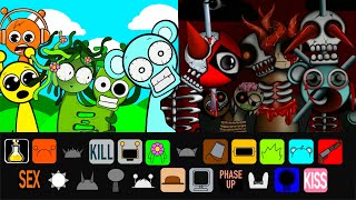 Incredibox Sprunki comparison Battle  CREEPY SYMBIOSIS MOD PHASES SPRUNKIES [upl. by Cecilia]