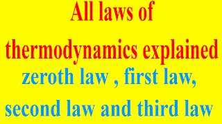 Thermodynamic laws  zeroth  first second and third law statements with explanation [upl. by Riordan815]