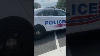 Washington DC Police Car 9521 and Unmarked Chevy Blocking Street For Motorcycle Parade [upl. by Ahsiuqram]