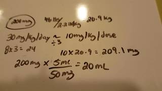 How to solve Pediatric Dosage Calculation Problems  Flagyl 200 mg PO q8h 5 year old 46 lbs [upl. by Rosinski]