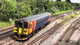 Network Rails Colas operated 153385 track Recording unit at Totton 14524 [upl. by Allesig]