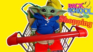 Star Wars Baby Yoda Gorgu Shopping for back to school The child is going to school [upl. by Haas]