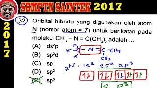 pembahasan soal SBMPTN 2017 saintek kimiapembahasan no 32 Konfigurasi elektron N pada senyawa [upl. by Morentz]