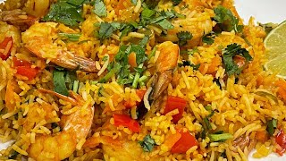 Cómo Preparar Un Rico Arroz Con Camarones La Cocina De Sol [upl. by Bobseine]