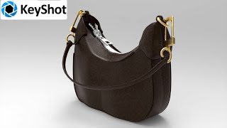 Rendering KeyShot  Louis Vuitton Bagatelle inspired handbag [upl. by Iva]