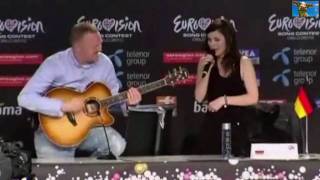 Oslo 2905 Lena MeyerLandrut singt mit Stefan Raab Satellite u gewinnt [upl. by Grishilde936]