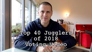 Top 40 Jugglers of 2018 Voting Video  Voting CLOSED [upl. by Madid]