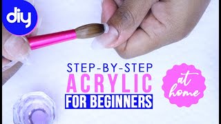 How to Do Acrylic Nails at Home for BEGINNERS 💅🏼Self Taught by Pretty Boss [upl. by Ydissak]