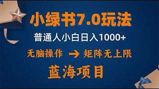 【完整教程】小绿书70新玩法，矩阵无上限，操作更简单，单号日入1000 [upl. by Anilok]