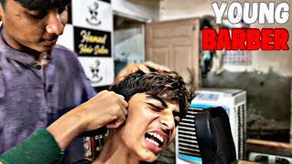 ASMR AGGRESSIVE YOUNG BARBER DOING STRONG CHAIR HEAD AND BACK MASSAGE  FAST amp AGGRESSIVE ASMR [upl. by Adria39]