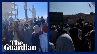 Iran police open fire on protesters in southwestern Baluchi city of Zahedan [upl. by Yelbmik]