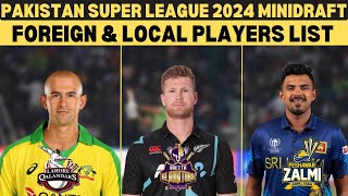 PSL 2024 Mini Draft  Foreign amp Local Players List  Pick Order Revealed [upl. by Monreal]