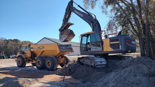 Undercutting The New Road And Parking Area To Put Stone [upl. by Eellek304]