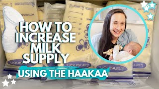 HOW TO BUILD A HUGE SUPPLY OF BREASTMILK WITH JUST THE HAAKAA PUMP Breastfeeding Help amp Support [upl. by Annekcm595]