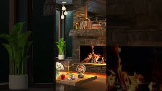 Relaxing Cozy Fireplace Ambience with Rain Sound relax relaxingsounds fireplaceambience [upl. by Aseral]