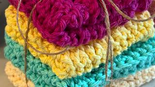 Crochet Dish amp Face Cloths 100 Cotton  Machine Wash and Dry  Stay for Crochet [upl. by Far]