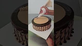 Tutorial para decorar pastel con crema de chocolate tutorialscake cakemoca [upl. by Philana577]