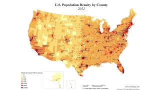 Americas Changing Face 32 Years of Population Density Shifts 19902022 [upl. by Nelloc630]