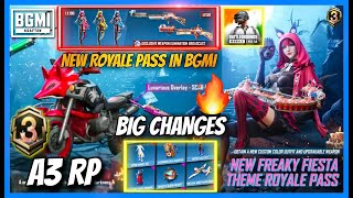 NEW A3 ROYAL PASS IN BGMI  NEW CHANGES IN RP  1 TO 100 REWARDS AND RELEASE DATE  BGMI [upl. by Tran]