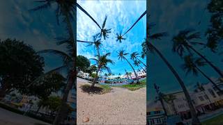 Running through Christmas Decoration Tunnel South Beach insta360x4 barefootrunning southbeach [upl. by Elamor]