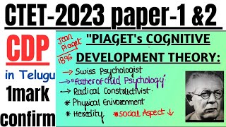 Piagets cognitive development theory in telugu by Yasmin ctetcdpclassesintelugu ctet class 10 [upl. by Johm]