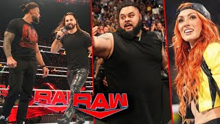 WWE Raw 18 November 2024  Roman Reigns And Seth Rollins Reunite Against Bronson Reed Becky Return [upl. by Haggi]