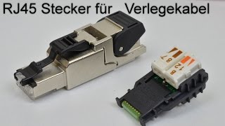 RJ45 Stecker auf Verlegekabel crimpen  aufbringen RJ45 Netzwerkstecker aufbringen [upl. by Weisbart]