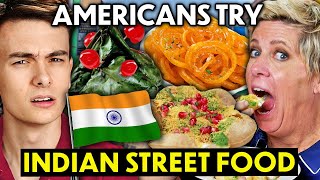 Americans Try Indian Street Food For The First Time Pav Bhaji Dahi Puri Jalebi [upl. by Nolos]