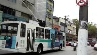 Trolleybus 5304 and tramway  Santos Brazil  Trólebus e Bonde [upl. by Ydnih]