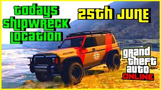 GTA Shipwreck Location Today 25th July 2023  GTA Online Daily Shipwreck Location Guide gta5 Online [upl. by Binetta]