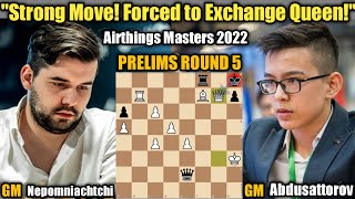 Airthings Masters 2022  Ian Nepomniachtchi VS Nodirbek Abdusattorov  Prelims Round 5 [upl. by Aihtnys]