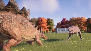 Stegosaurus Vs Ceratosaurus  Jurassic World Evolution 2 [upl. by Catto194]