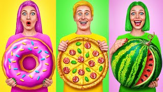 Eating Only One Colored Food For 24 Hours Challenge  Funny Moments by Multi DO Challenge [upl. by Yellat]